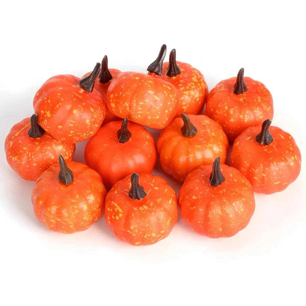 12-Pack Foam Artificial Pumpkins – Halloween Fall Harvest Décor