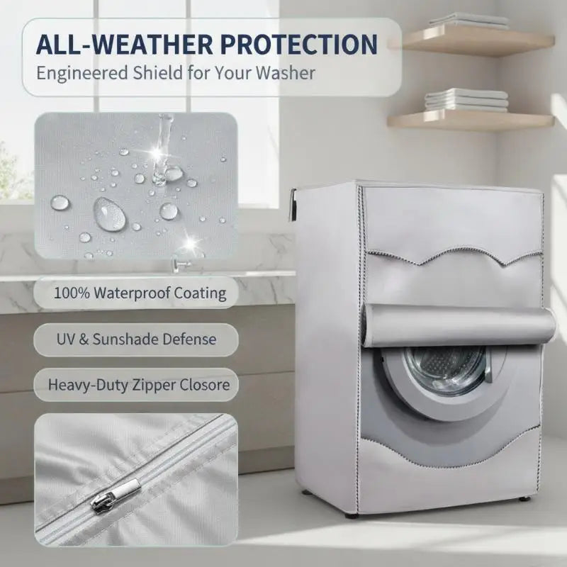 Universal Silver Washing Machine Cover – Waterproof Front Load