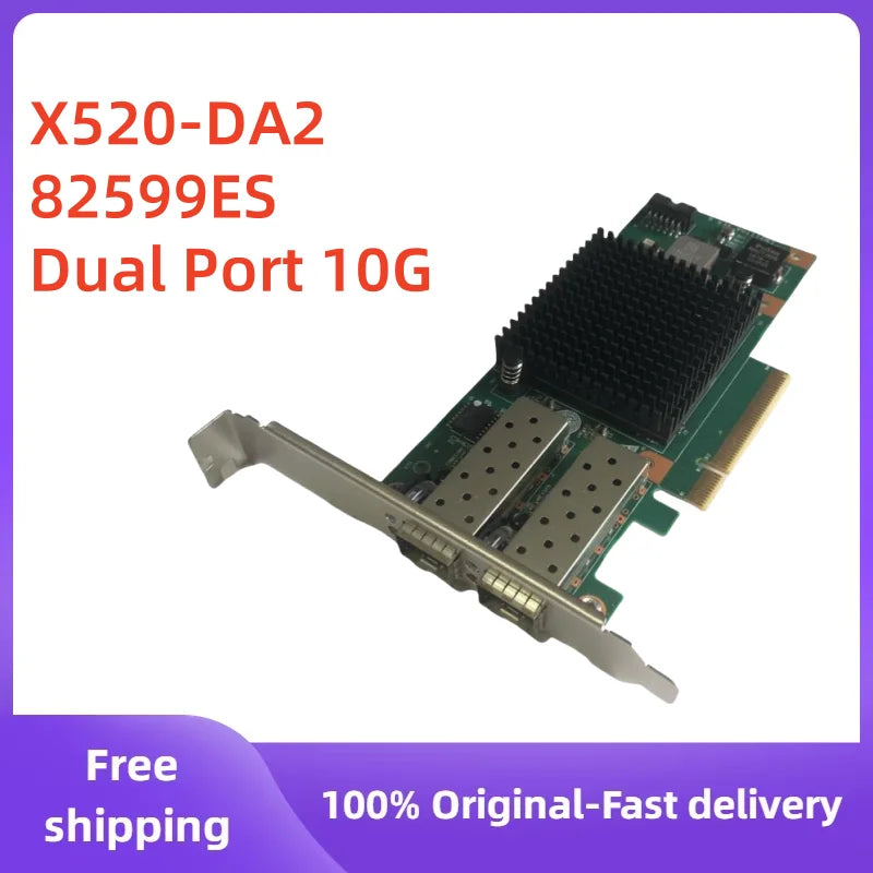 X520-DA2 82599ES Dual SFP+ 10G PCIe Fiber Optic Network Card