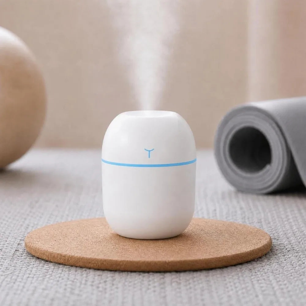 2-Pack USB Mini Humidifier 220ml Aroma Diffuser & Night Light