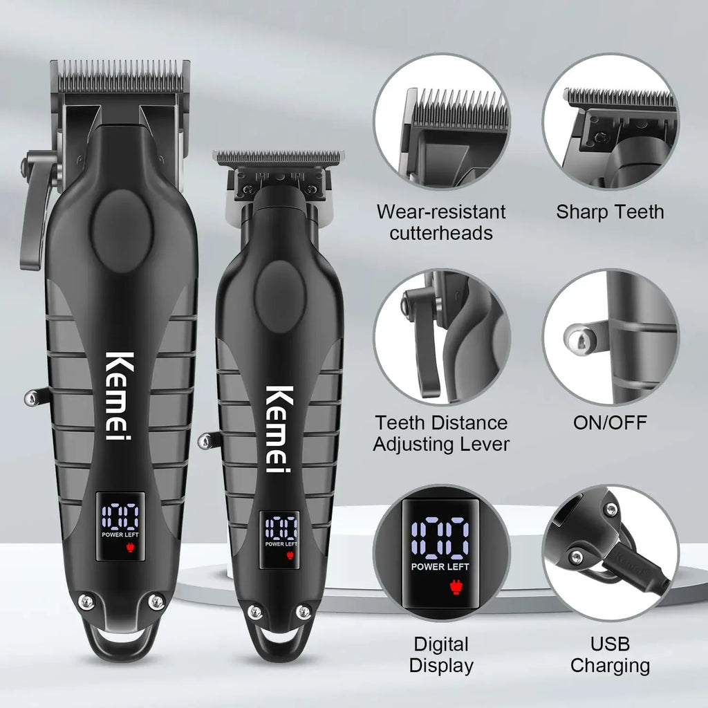 Kemei Rechargeable Hair Clipper & Trimmer Kit KM-2290 2293 1102