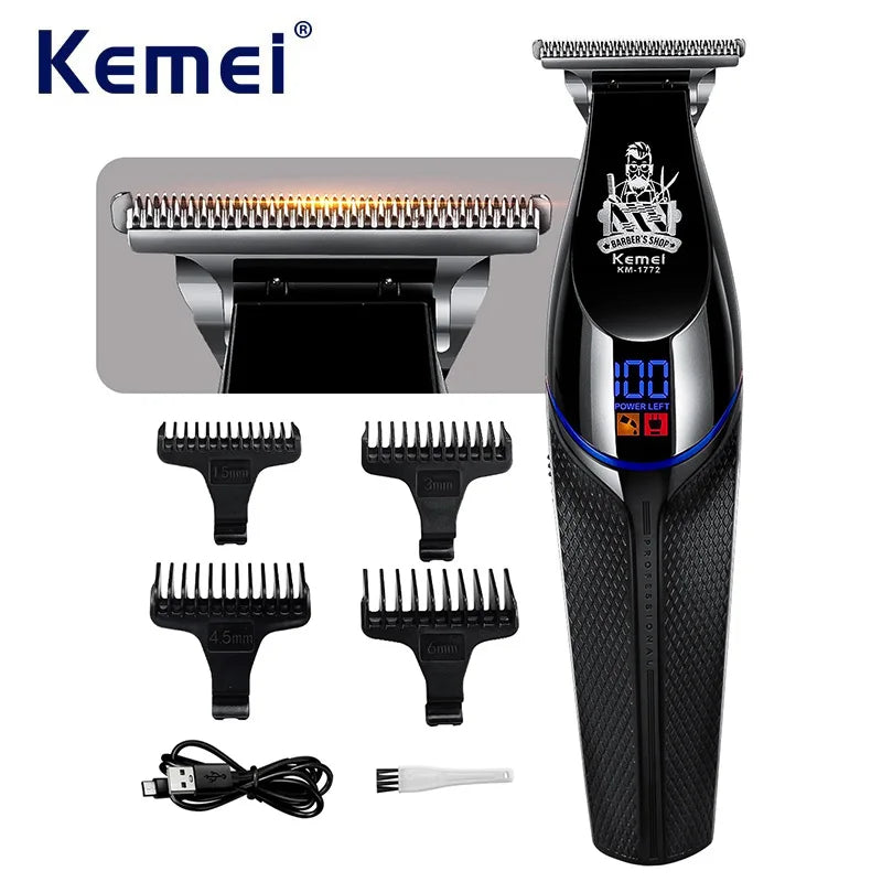 Kemei KM-1772 Cordless Hair Trimmer Clipper 7000RPM Zero Gap
