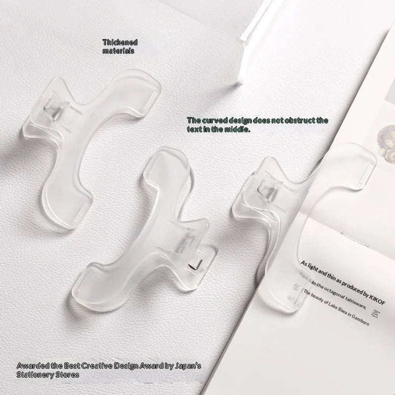 Frosted Transparent Book Page Holder Clip | Reading Retainer