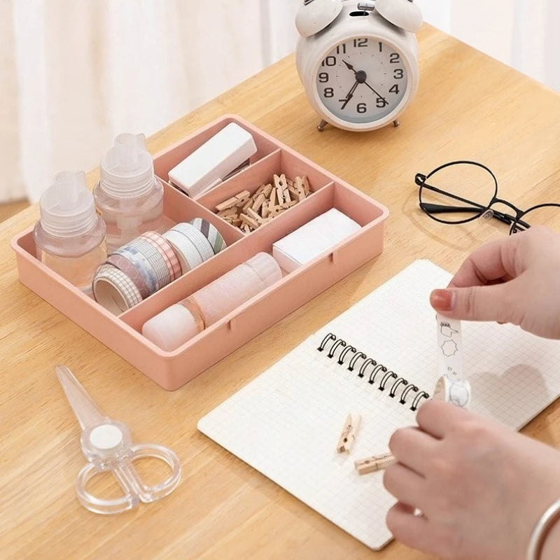 Desktop Drawer Organizer – Divided Compartments Plastic Box
