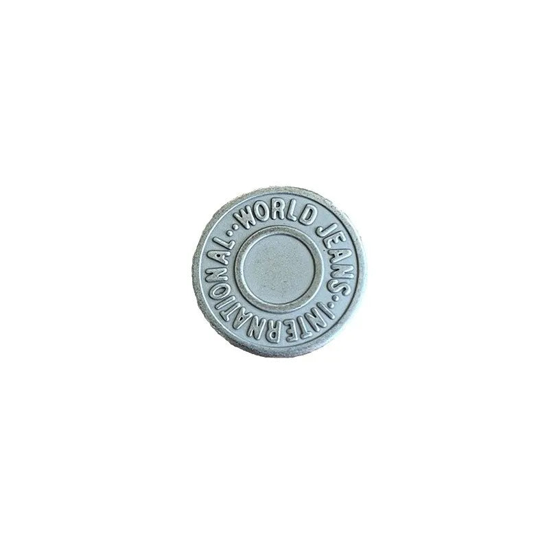 YKK IW Double-Needle I-Shape Denim Buckle Retro Silver 14/17mm