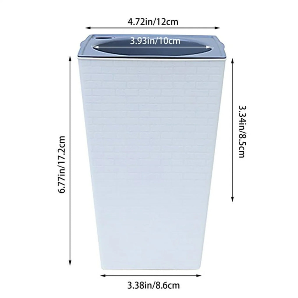 Large Square Brick Pattern Plastic Planter – Tall Flower Pot
