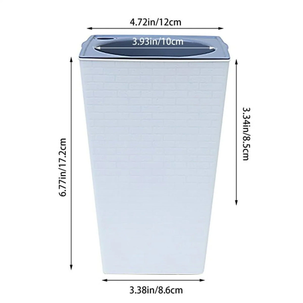Large Square Brick Pattern Plastic Planter – Tall Flower Pot