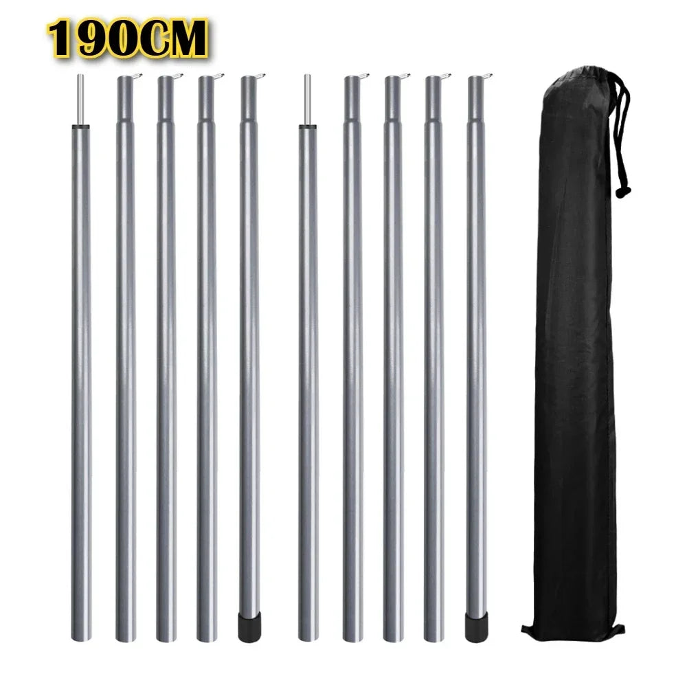 Adjustable Telescopic Tarp Poles – Canopy Awning & Camping