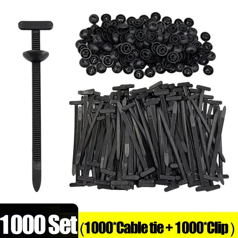 1000pc Heavy Duty Self-Locking Nylon Cable Tie Buckles