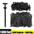 1000pc Heavy Duty Self-Locking Nylon Cable Tie Buckles