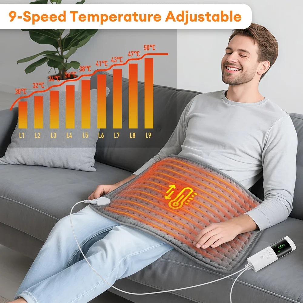 Hailicare Electric Heating Pad – 9 Levels, 4 Timer Modes, 30×60cm