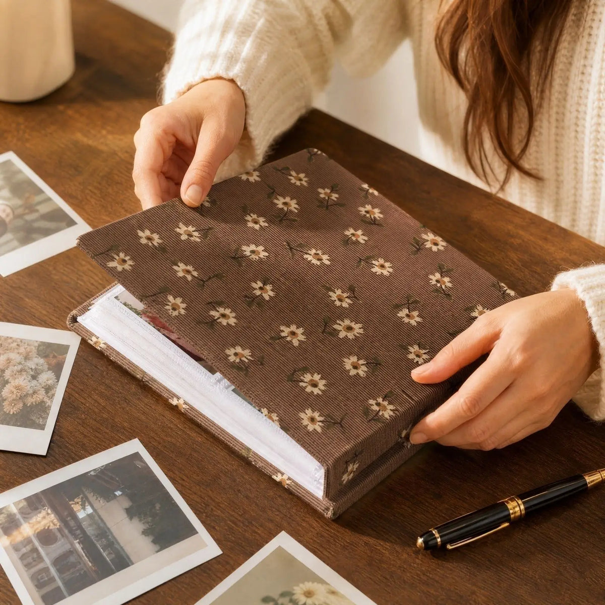 Fabric Cover Photo Album – Holds 100 4R Photos | Printed Gift