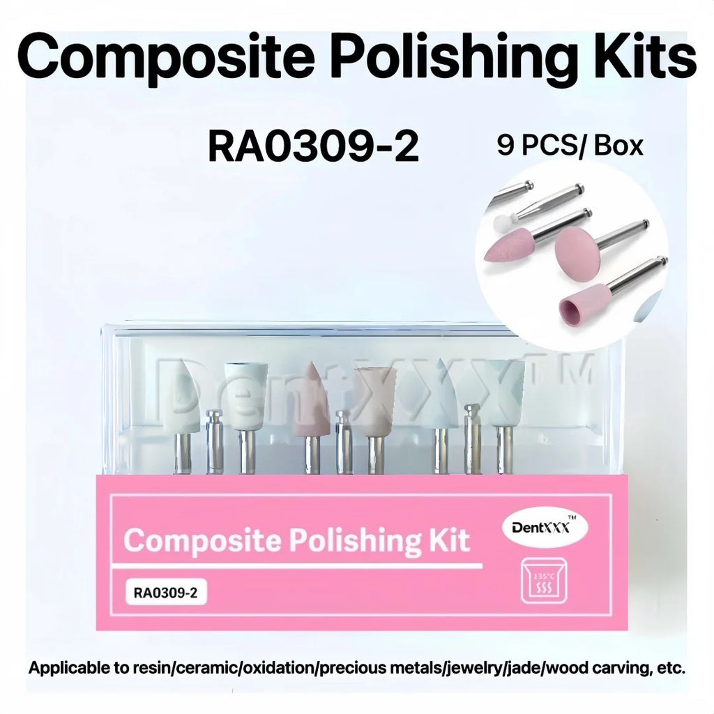 9-Pc Silicone Polishing Kit – 3-Step Grinding & Buffing Bits