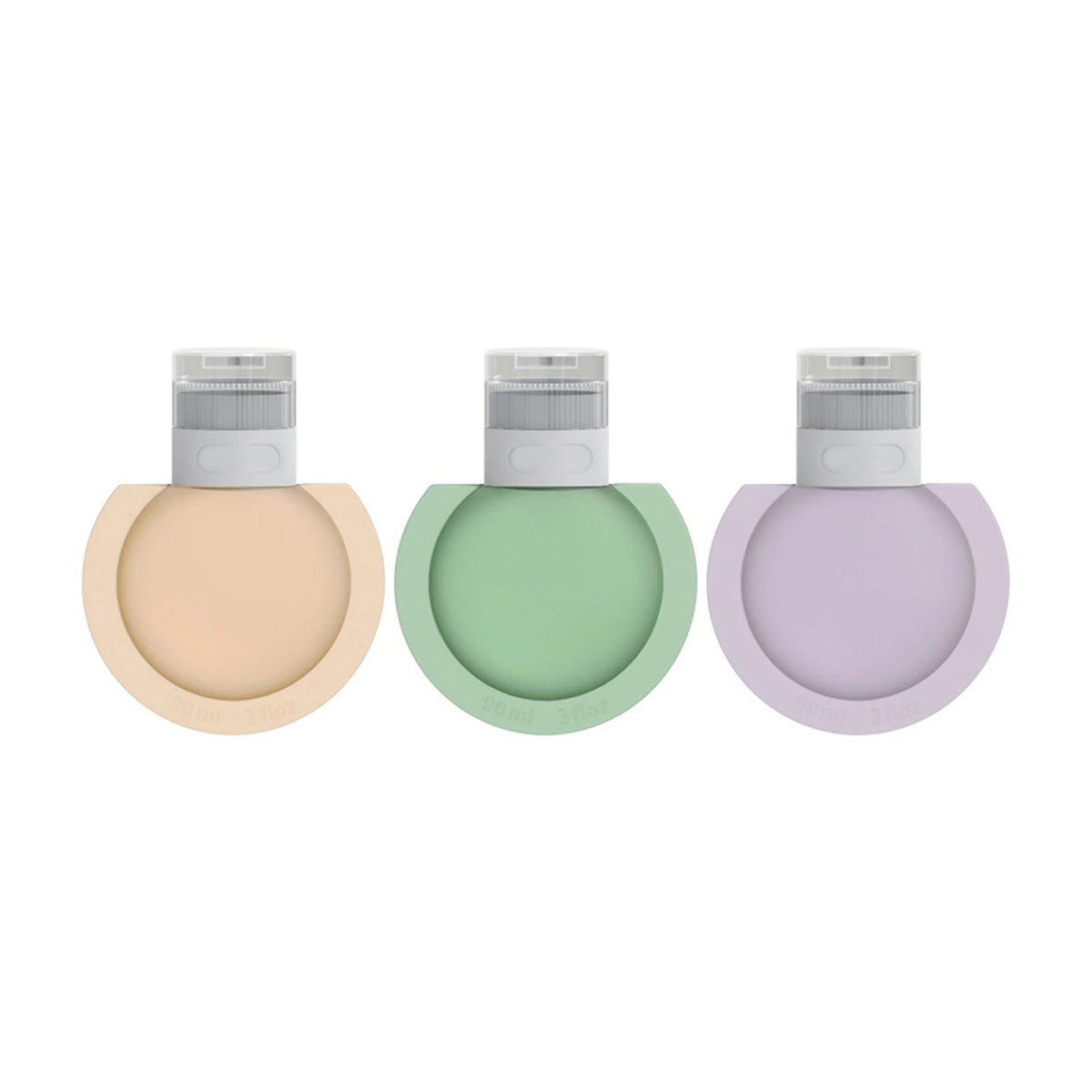 Silicone Travel Bottles 3-Pack – Refillable Leak-Proof Dispensers