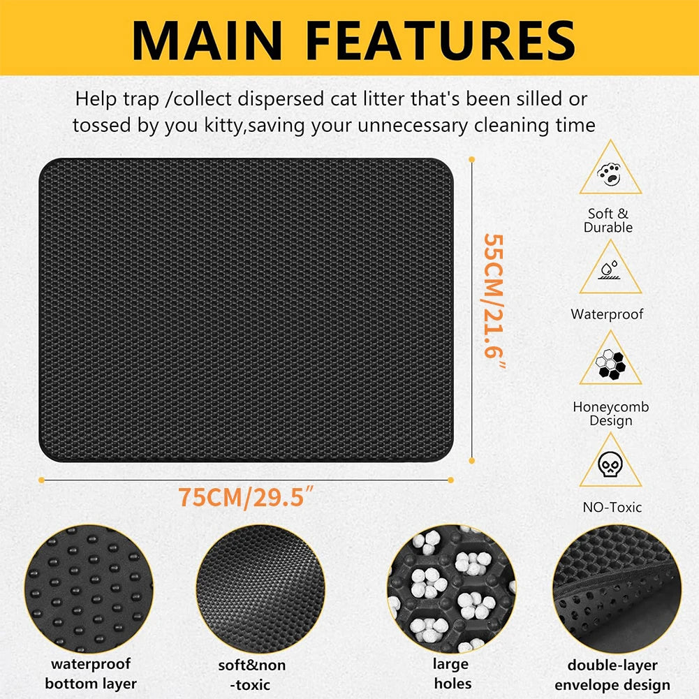 Cat Litter Mat Double Layer Honeycomb Waterproof Non-Slip