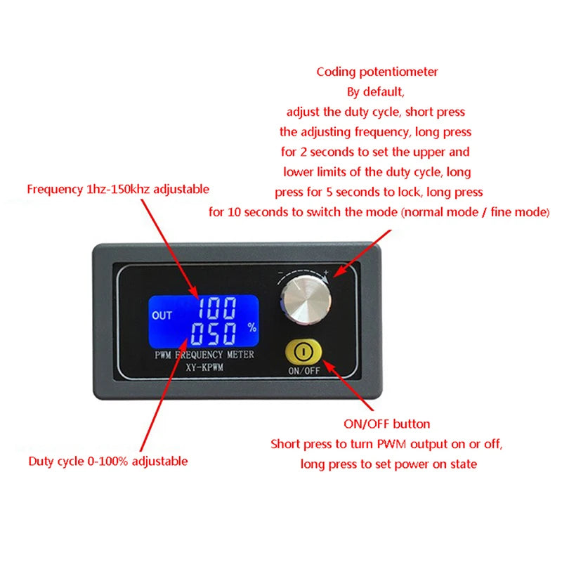 XY-KPWM PWM Signal Generator 1Hz–150KHz Duty Cycle Module