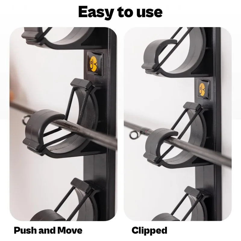 Wall & Ceiling Fishing Rod Holder – Holds 6 Rods | OUZEY