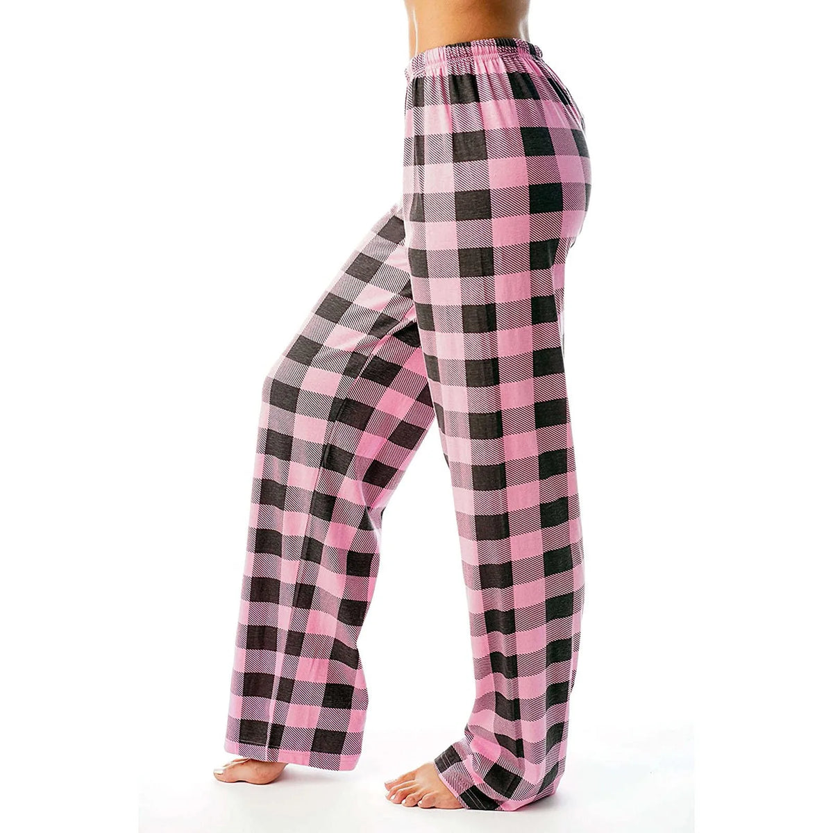 Women's Plaid Lounge Pants – Drawstring Sleep Bottoms S–3XL