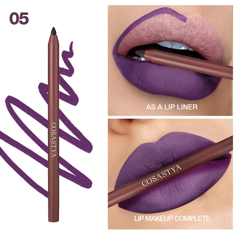 VIBE 6-Shade Waterproof Matte Lip Liner – Long-Lasting