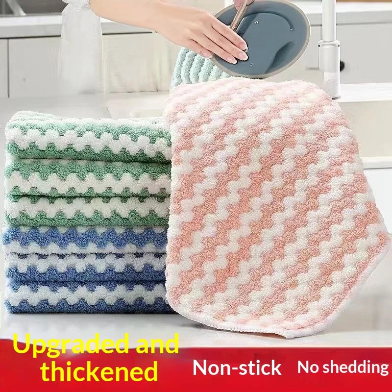 Thickened Microfiber Dish Cloths – Absorbent Reusable Cleaning Rags