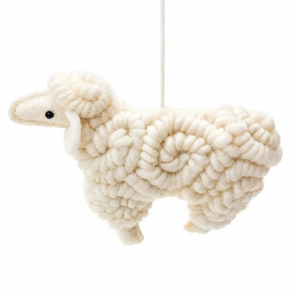 Wool Felt Sheep Christmas Tree Ornament | Handmade Décor