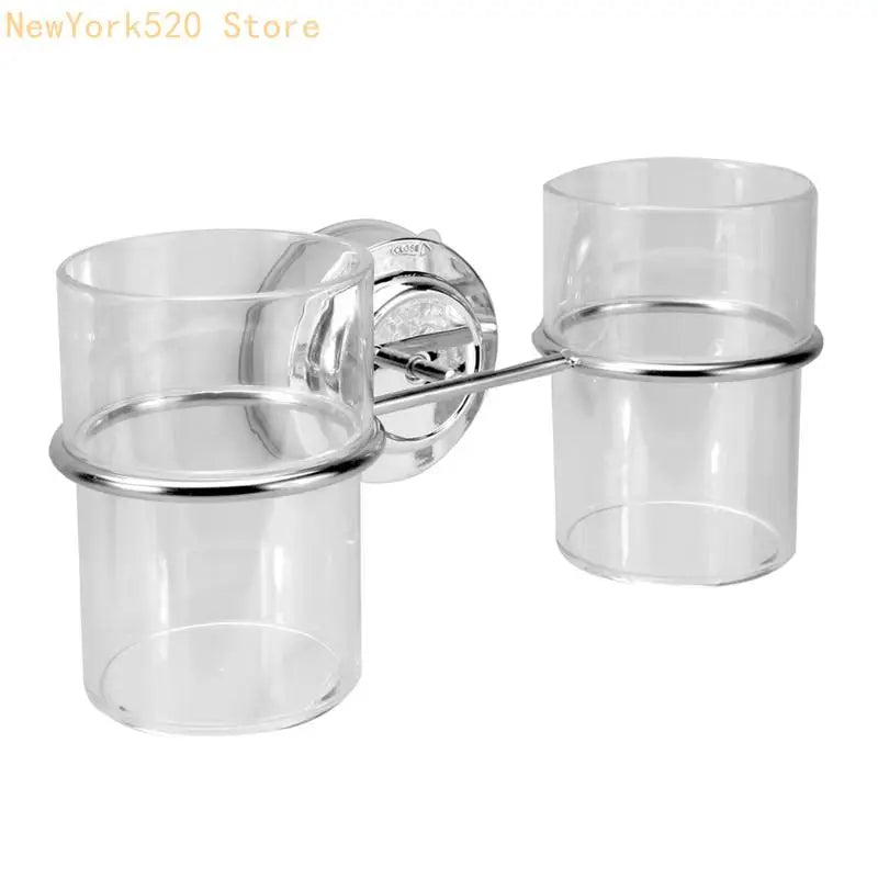 Wall Mount Toothbrush Holder Suction Cup Metal Rack