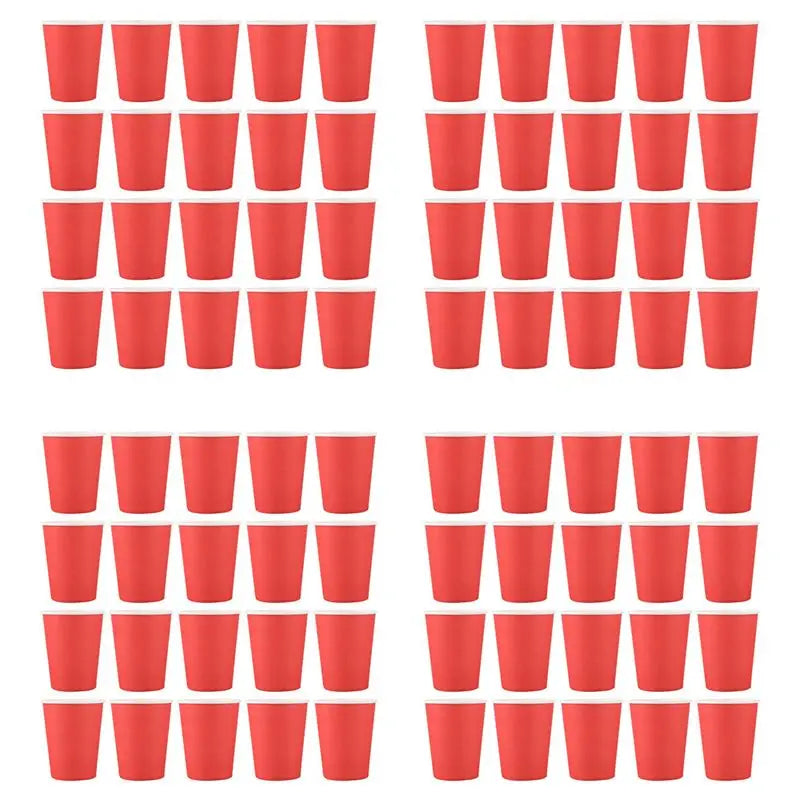 80-Pack 9oz Red Paper Cups – Party & Catering Tableware