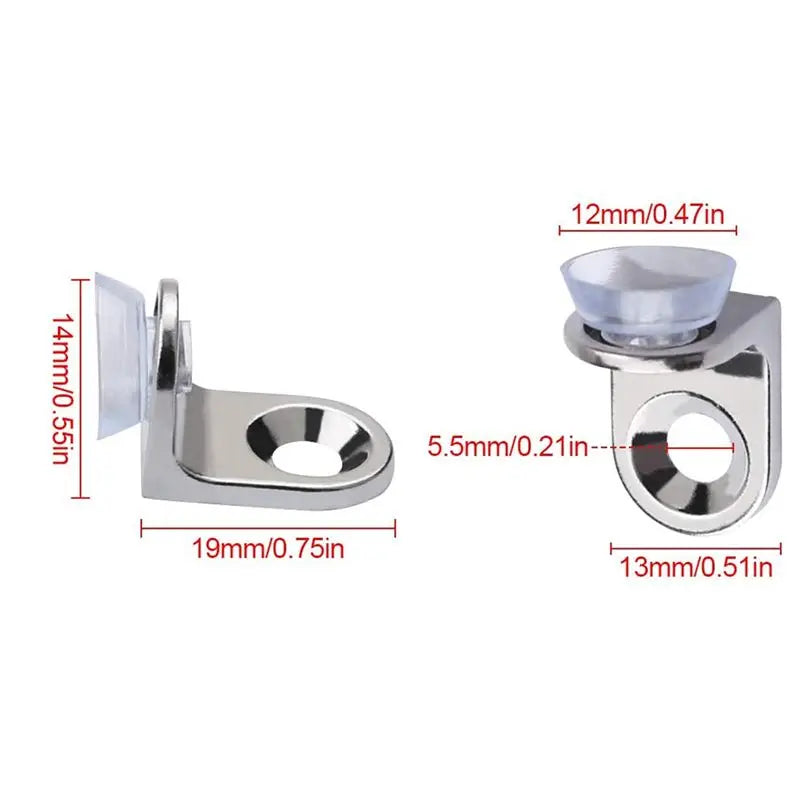 150-Pack Glass Shelf Brackets with Suction Cup Supports