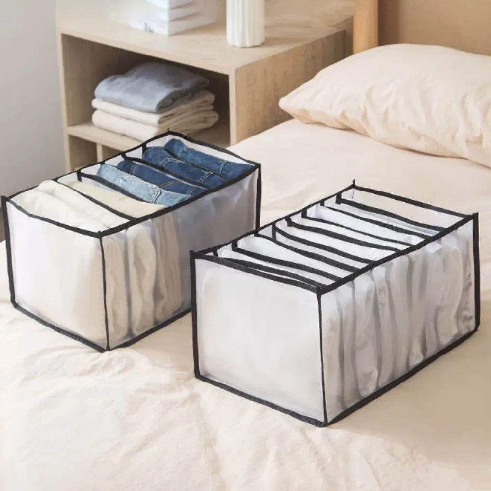 KindFuny 9/7 Grid Foldable Closet Pants & Clothes Organizer