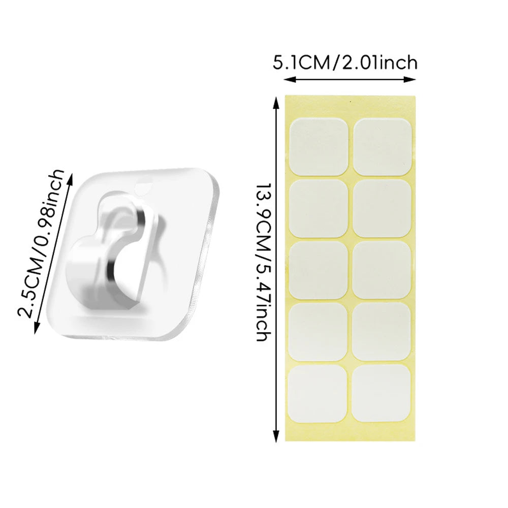 Self Adhesive Cable Hooks – Clear Wall Clips for String Lights