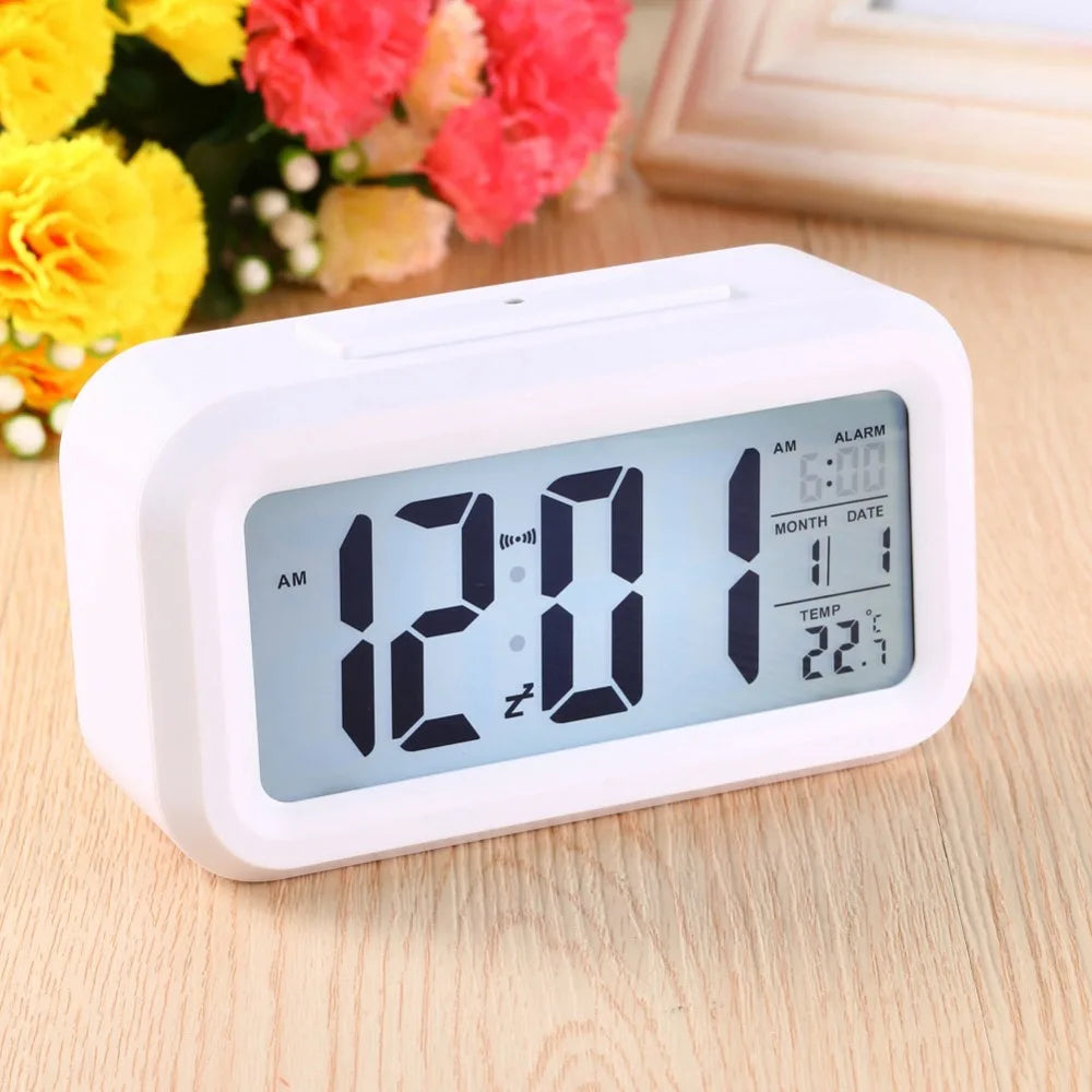 Battery LED Alarm Clock Auto-Dim Large Display & Snooze