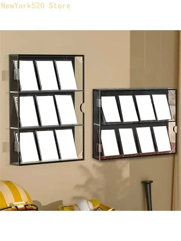 Wall Mounted Acrylic Baseball Card Display Case – 2 or 3 Tier