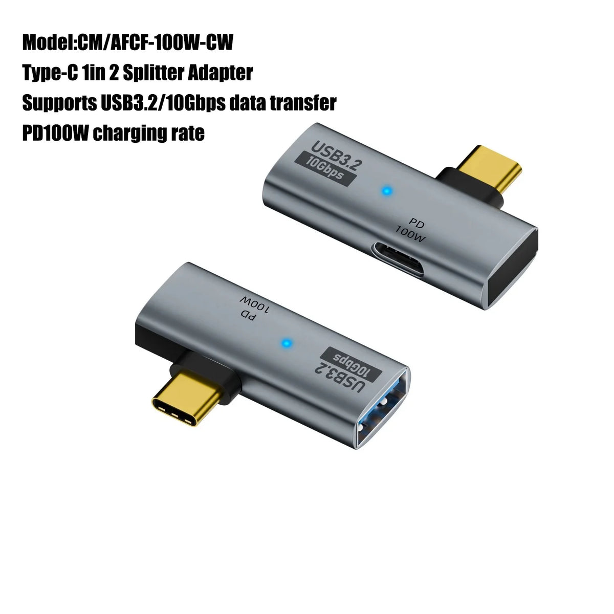 USB-C Headphone & Charger Adapter PD 100W Fast Charging Splitter
