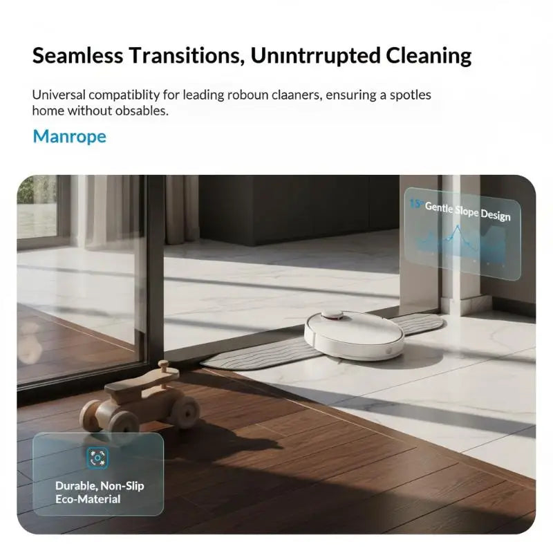 Robot Vacuum Threshold Ramp Strip – Non-Slip Step Climbing Pad