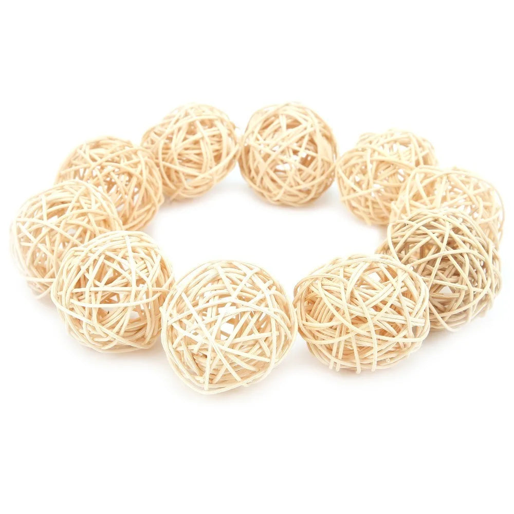 10-Pack Handwoven Rattan Chew Balls for Birds & Small Pets 5cm