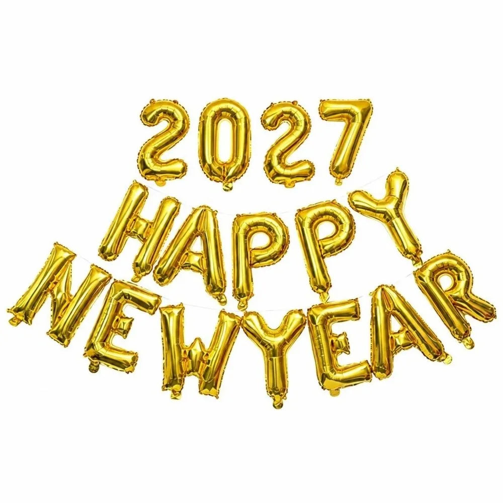 Happy New Year 2027 Foil Balloon Set – Party Decorations