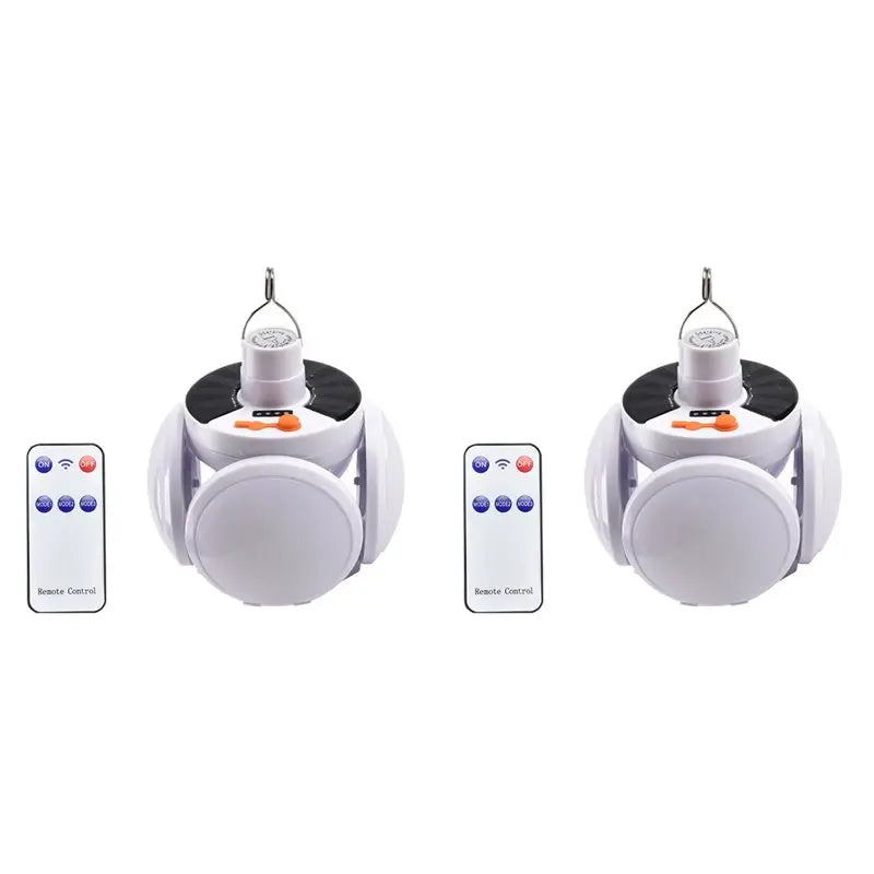 Solar Foldable LED Camping Lantern USB Rechargeable 2-Pack