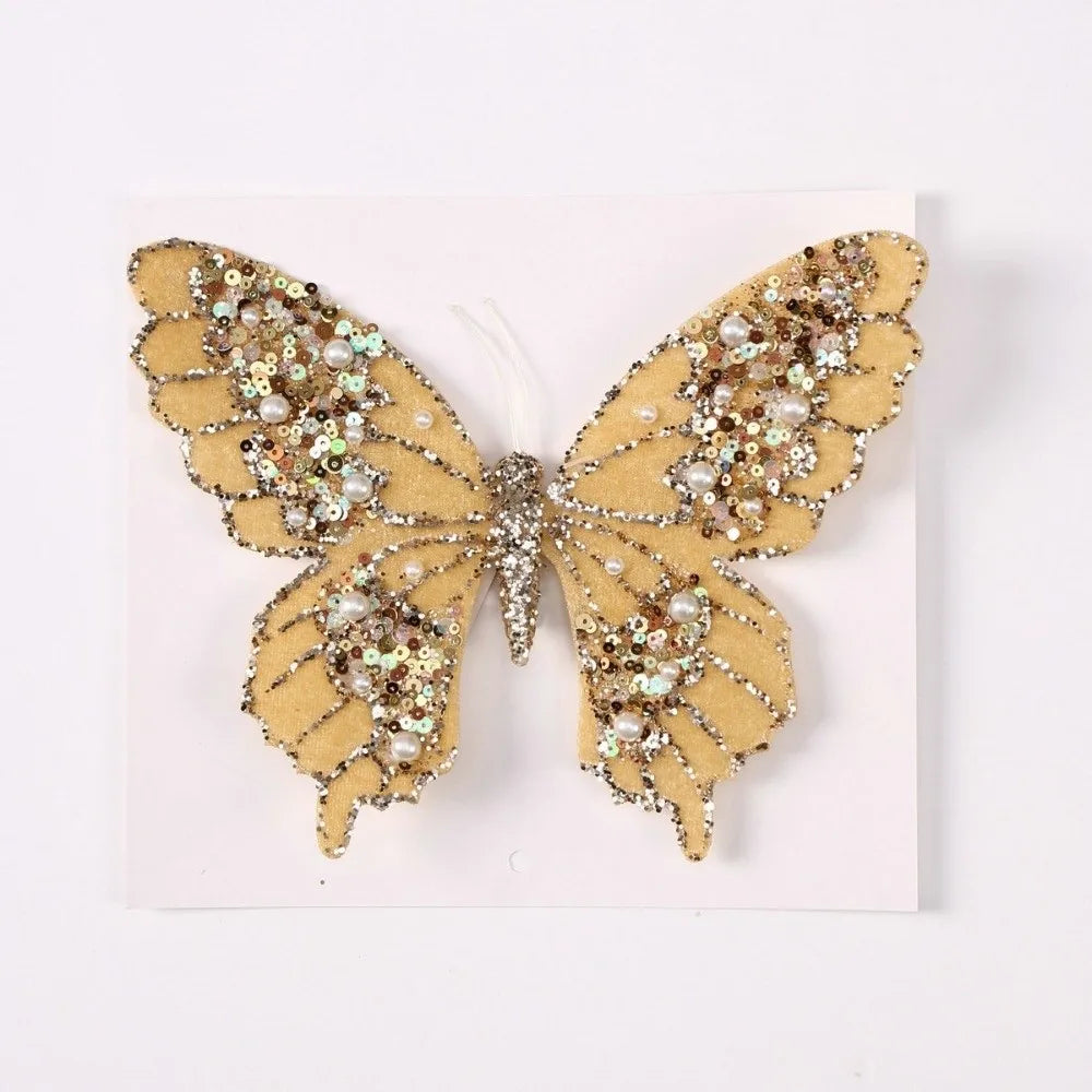 Glitter Butterfly Christmas Tree Ornament – Sequin Pendant