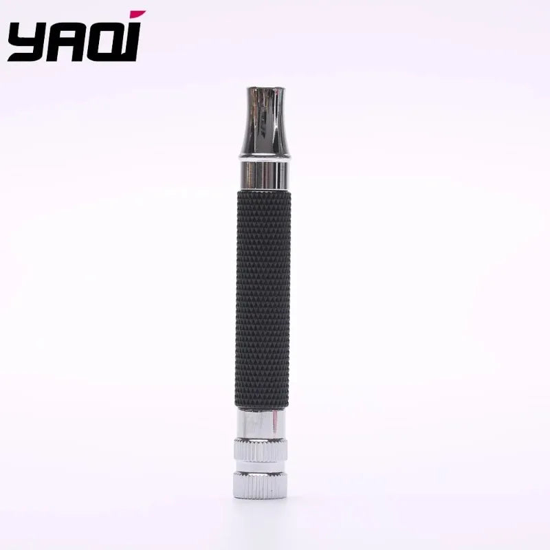 Yaqi Men's Chrome & Black Brass Safety Razor Handle – Travel