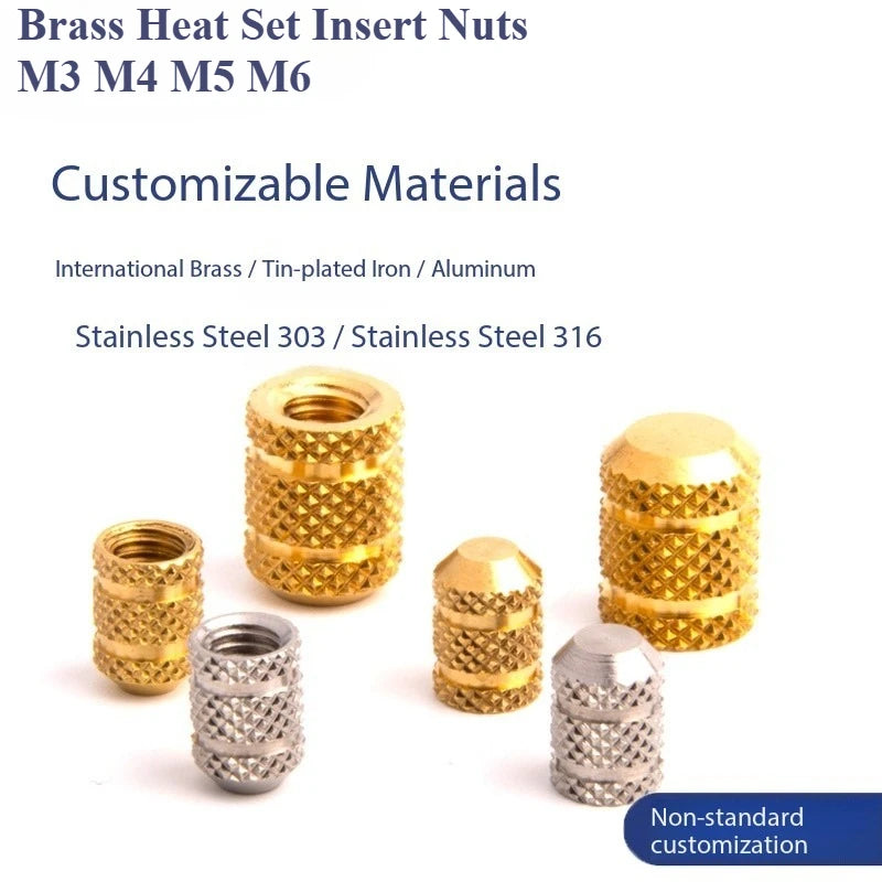 M3 M4 M5 M6 Brass Heat Set Insert Nuts for 3D Printing