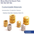 M3 M4 M5 M6 Brass Heat Set Insert Nuts for 3D Printing