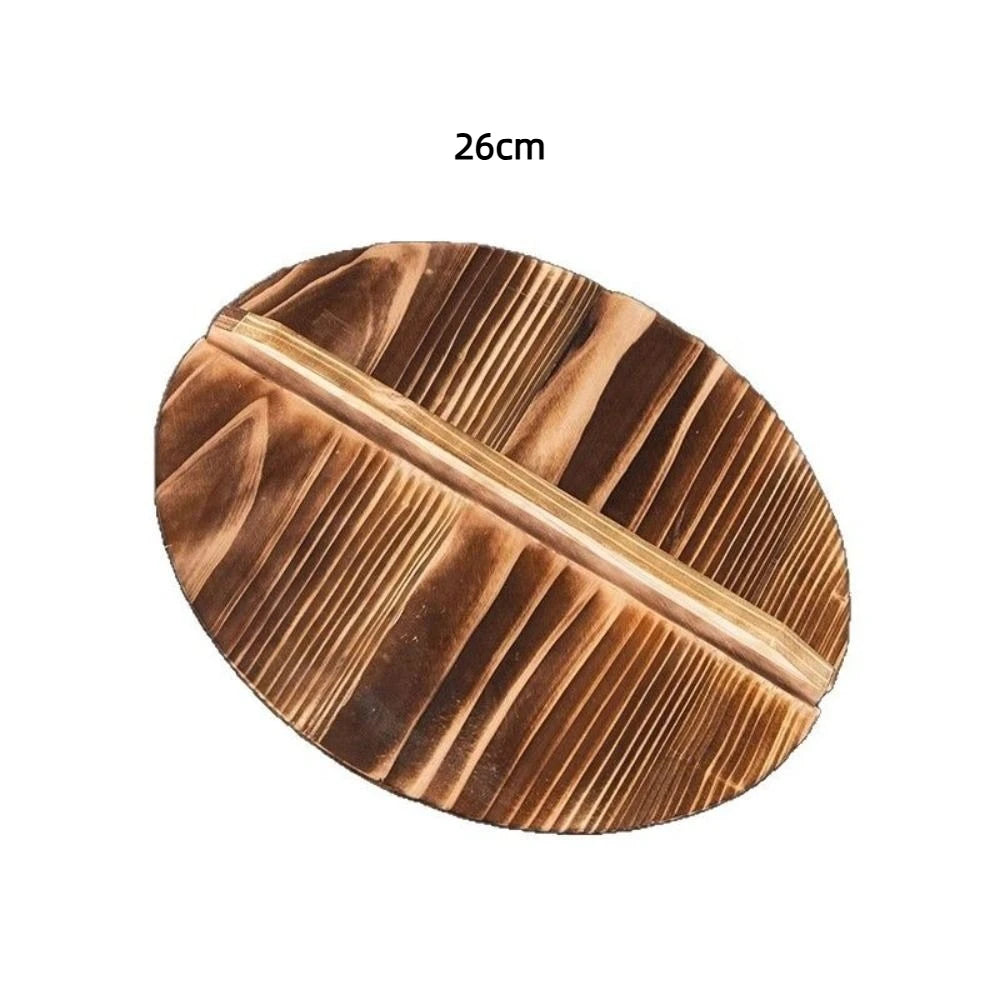 Wooden Wok Pot Lid 22–34cm | Fir Wood Round Pan Cover