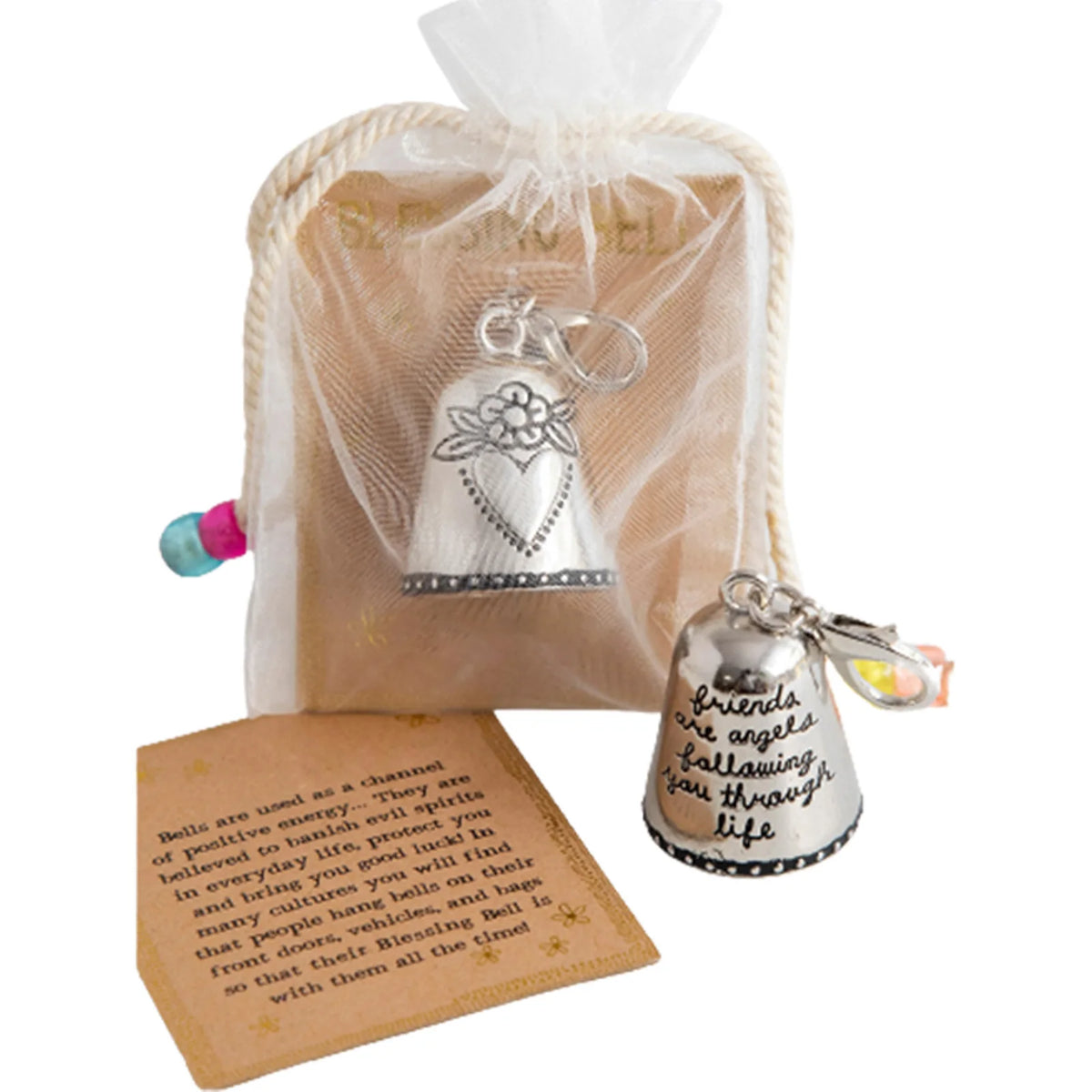 Vintage Angel Blessing Bell Ornament – Bag, Key & Door Decor