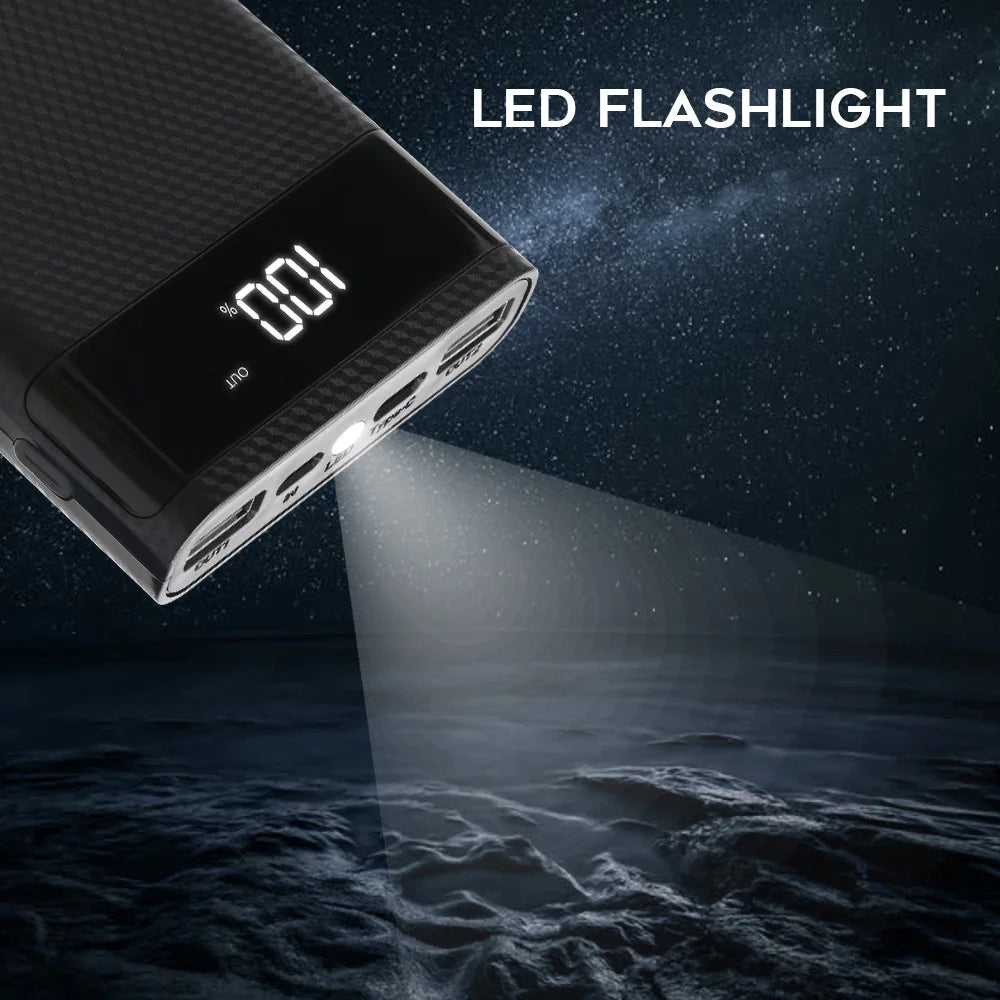 4x18650 DIY Power Bank Case 15000mAh Fast Charging Shell