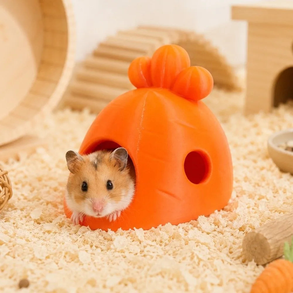3D Printed Carrot Hamster House – Cute Plastic Sleeping Nest