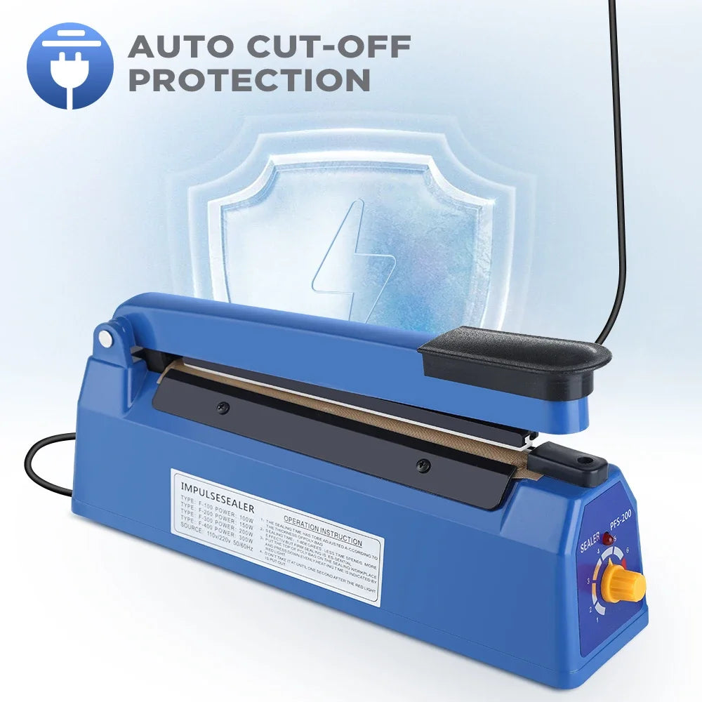 FLAREMORE 200mm Impulse Heat Sealer – 8 Levels, 220V EU
