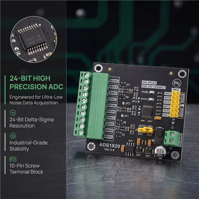 ADS1220 24-Bit ADC Module – High Accuracy Data Acquisition