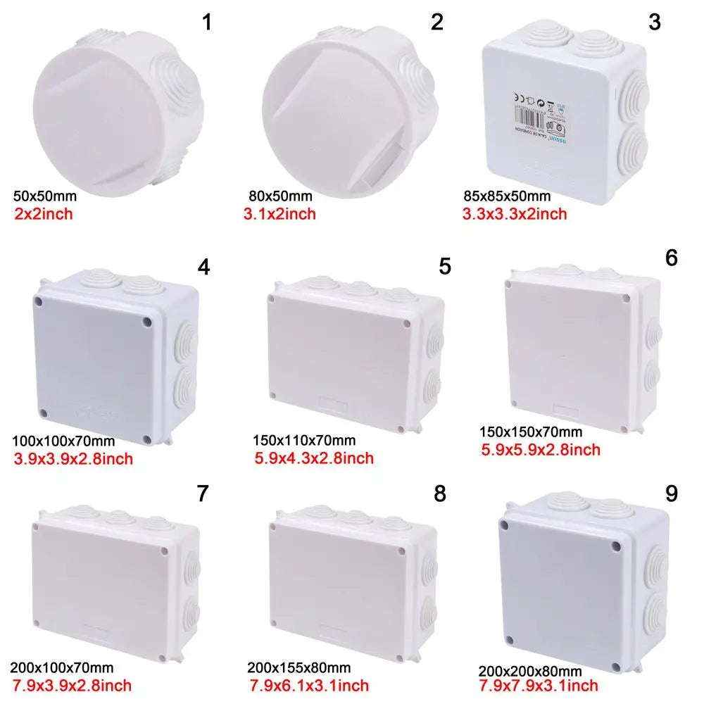 ABS Waterproof Junction Box IP65 – Indoor & Outdoor Cable Enclosure