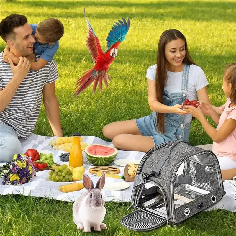 Portable Bird Carrier Backpack Travel Cage for Parrots & Small Birds