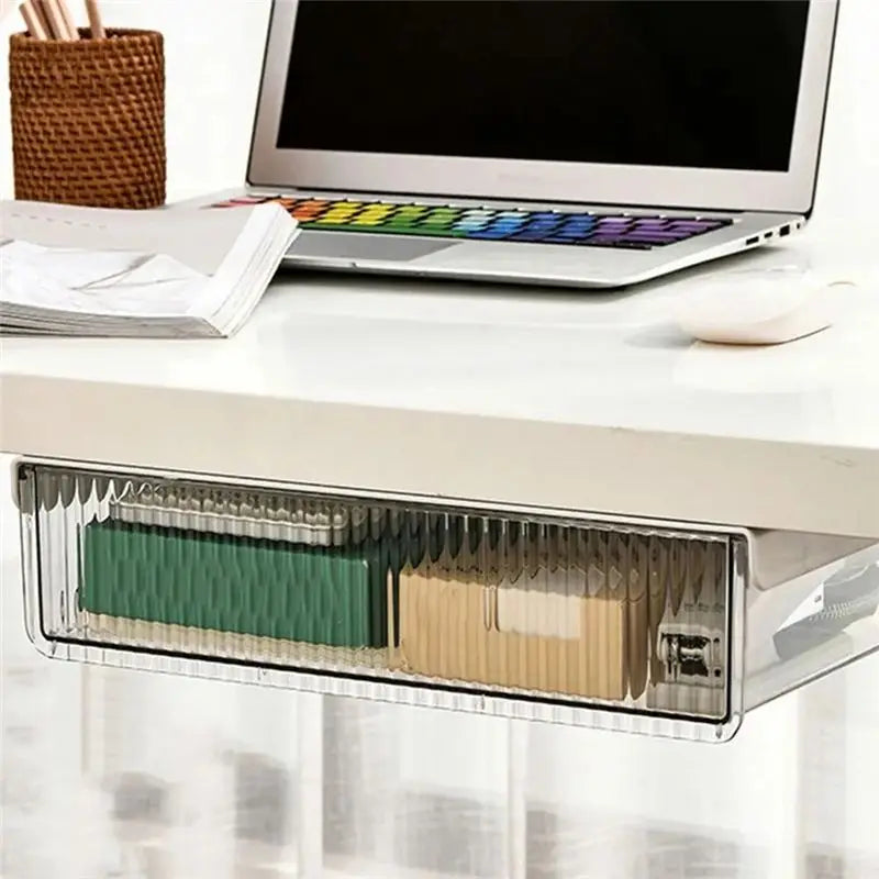 Under Desk Drawer Storage Box – Self-Adhesive Desk Organizer